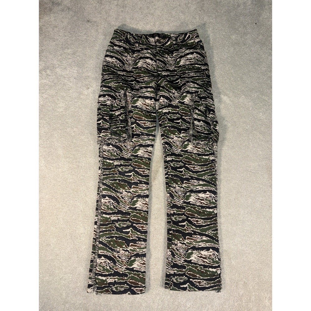 Rebel Vengeance Men Camo Fringe Tapestry Pants Skull Detail Sz 28 Measure(31x32) - Picture 2 of 15